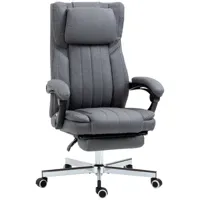 fauteuil de bureau manager inclinable repose-pied tétière tissu gris