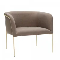 fauteuil lounge en polyester et acier marron