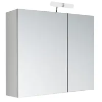 armoire de salle de bain murale avec miroir ppsm blanc