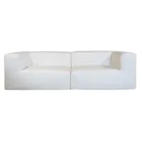 canapé modulable - déhoussable 3 places - coton lavé blanc