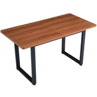 table de salle à manger effet bois nature pieds noir 140*70