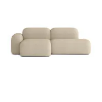 canapé d'angle modulable 3 places en tissu beige