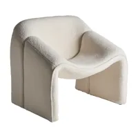 fauteuil en coton bouclé blanc 81x64x75 cm
