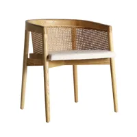 chaise en bois d´orme marron 62x55x70 cm