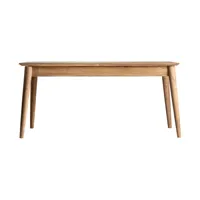 table à rallonge en bois de mindi marron 160x80x76 cm