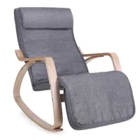 fauteuil à bascule moderne imitation lin gris