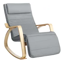 fauteuil à bascule moderne tissu bois gris clair
