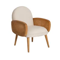 fauteuil en bois blanc 69 cm