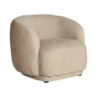 fauteuil en coton bouclé crème 87x90x76 cm