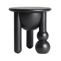 table basse en bois de bouleau noir 38x38x40 cm