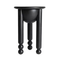table basse en bois de bouleau noir 38x38x57 cm
