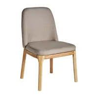 chaise en lin beige 58x56x85 cm