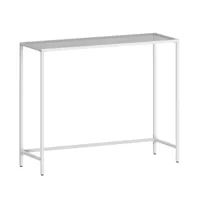 table console style moderne verre acier gris blanc