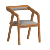chaise en bois et tissu recyclé couleur gris