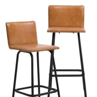 lot de 2 chaises en métal marron 43 cm