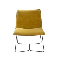 fauteuil en tissu jaune moutarde 62 cm