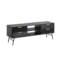 meuble tv en bois noir 150 cm
