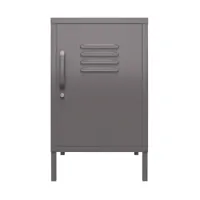 table d'appoint avec 1 porte en métal gris graphite