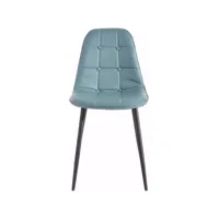 ensemble de 4 chaises de salle à manger tapissées en pu bleu