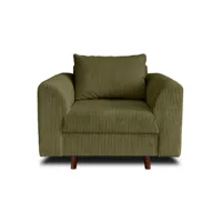 fauteuil en velours côtelé vert