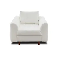 fauteuil en tissu bouclette blanc