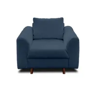 fauteuil en tissu bouclette bleu nuit