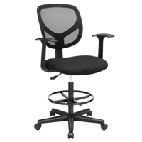 fauteuil de bureau pivotant à 360° tissu polyester noir
