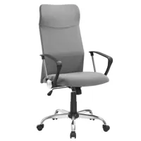 fauteuil de bureau rembourré tissu polyester gris