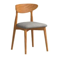 chaise en bois et tissu recyclé couleur gris