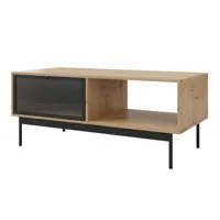 table basse style industriel 120 cm noir / bois