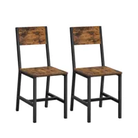 chaises de salle à manger effet bois marron rustique