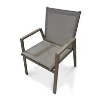 fauteuil de jardin empilable en aluminium quartz