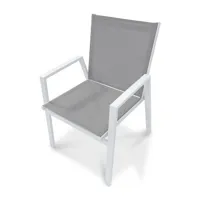 fauteuil de jardin empilable en aluminium blanc