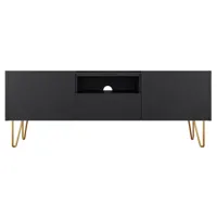 meuble tv style contemporain 144 cm noir / doré