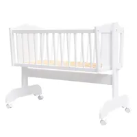 berceau bébé en bois blanc - 90x40 cm - matelas inclus