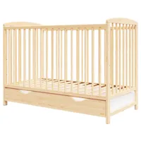 lit bébé évolutif en bois naturel avec tiroir - 120x60 cm