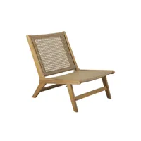 fauteuil de jardin en bois d'acacia et résine tressée