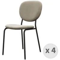 chaise en velours taupe et métal noir (x4)