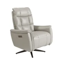 fauteuil pivotant en cuir gris
