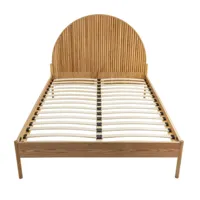 lit et tête de lit intégrée en bois massif naturel 160x200 cm