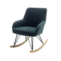 fauteuil rocking chair bouclette vert