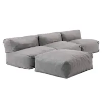 canapé d'angle fixe modulable 4 places gris
