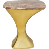 table d'appoint en marbre marron et alu doré