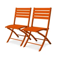 lot de 2 chaises de jardin en aluminium orange