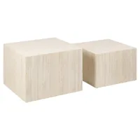 set de 2 tables gigognes carrées effet bois