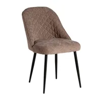 chaise en polyester marron 53x62x84 cm - lot de 2