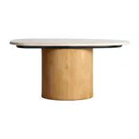 table basse en marbre marron, 73x41x34 cm