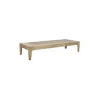 table basse en travertin et bois clair