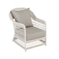 fauteuil de jardin tressé en résine blanche