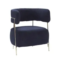 fauteuil lounge en fer et polyester bleu